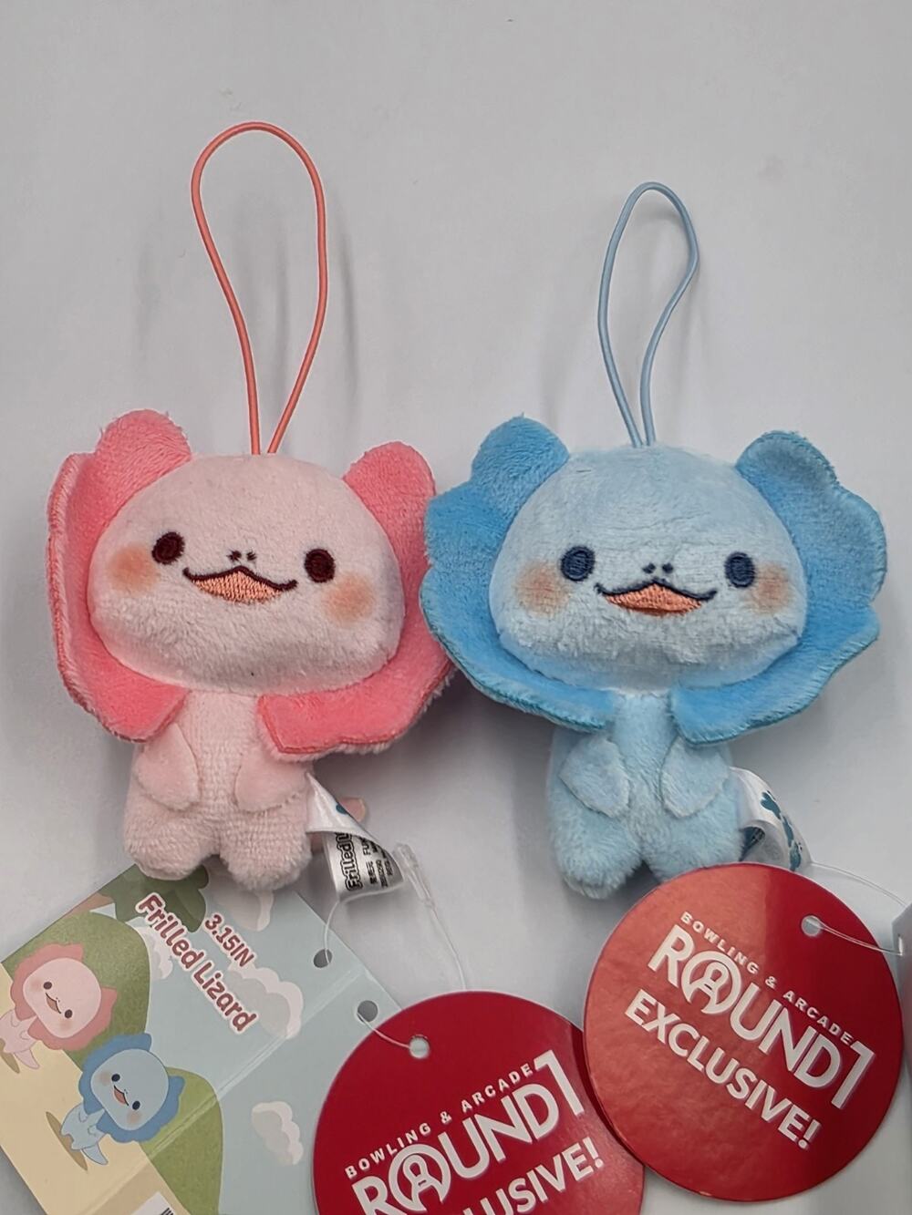New Tags 3" Frilled Lizard Set Round 1 Exclusive Mini Strap Plushie Plush Kawaii